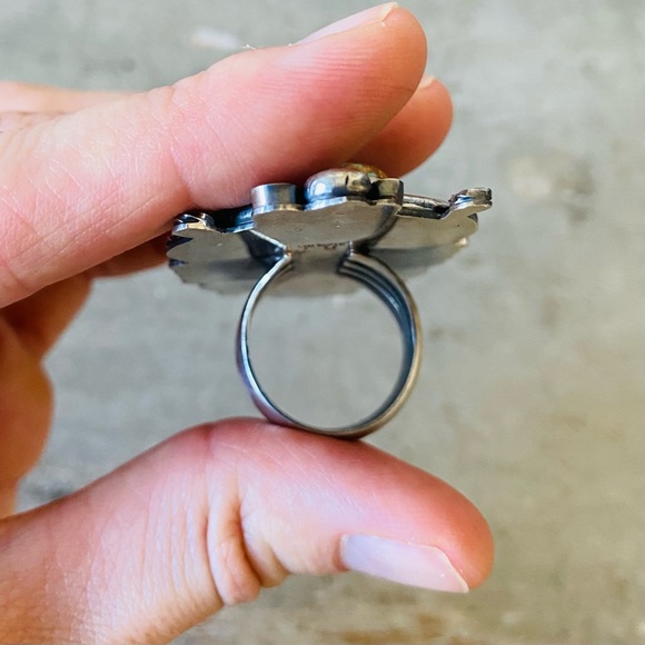 SOLD ♥️ Apache ♥️ Rosella Paxson Sterling Silver & Turquoise Ring - Picture 9 of 14